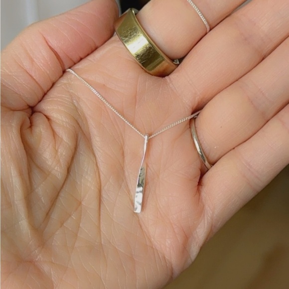 Sterling Silver Twisted Bar Necklace - Picture 7 of 11